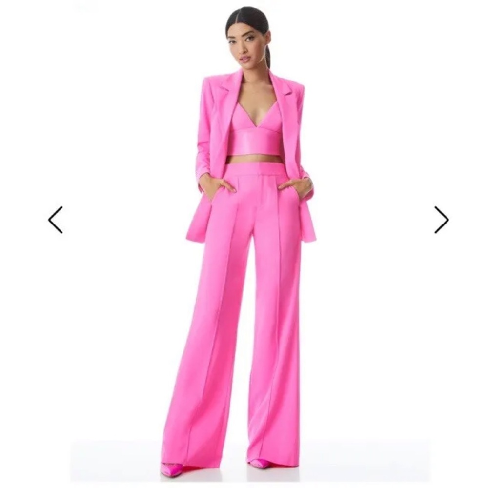 New Alice and Olivia French Rose Pink Denny Notch Collar Blazer Size 8 NWT - Picture 6 of 8